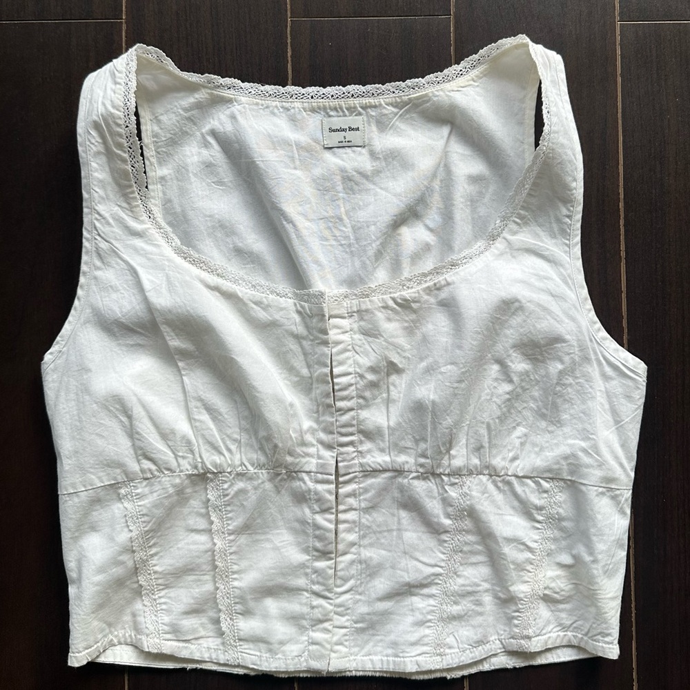 Sunday Best Aritzia Cream Tank Top, Size S